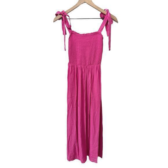 New Juniors' Smocked Midi Dress in pink - S - Picture 2 of 6